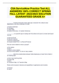CSA ServiceNow Practice Test ALL ANSWERS 100&percnt; CORRECT SPRING FALL LATEST -2022&sol;2023 SOLUTION GUARANTEED GRADE A&plus;