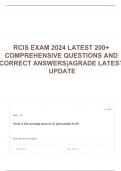 RCIS EXAM 2024 LATEST 200&plus; COMPREHENSIVE QUESTIONS AND CORRECT ANSWERS&vert;AGRADE LATEST UPDATE