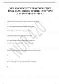 NUR 420 COMMUNITY HEALTH PRACTICE  FINAL EXAM  2024&sol;2025 VERIFIED QUESTIONS AND ANSWERS GRADED A&plus;