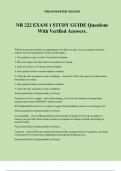 NR 222 EXAM 1 STUDY GUIDE Questions With Verified Answers&period;