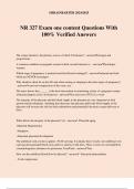 NR 327 Exam one content Questions With 100&percnt; Verified Answers