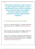 SEP FLIGHT ATTENDANT &lpar;AIR CANADA&rpar; 2 LATEST VERSIONS &lpar;VERSION A NAD B&rpar; NEWEST 2024 ACTUAL EXAM COMPLETE 320 EXAM QUESTIONS AND CORRECT ANSWERS &lpar;VERIFIED ANSWERS&rpar; &vert;ALREADY GRADED A&plus;&vert;&vert;BRAND NEW VERSION&excl;&excl;