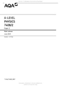 AQA A Level Physics Paper 2 2019Mark Scheme