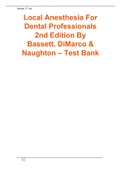 Local Anesthesia For Dental Professionals 2nd Edition By Bassett, DiMarco & Naughton – Test Bank