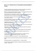 BUS 1101 PRINCIPLES OF BUSINESS MANAGEMENT - EXAM
