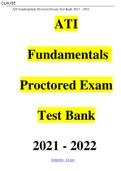 ATI Fundamentals Proctored Exam Test Bank 2021 - 2022.