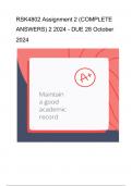 RSK4802 Assignment 2 &lpar;COMPLETE ANSWERS&rpar; 2 2024 - DUE 28 October 2024 &semi; 100&percnt; TRUSTED Complete&comma; trusted solutions ALL ANSWERED