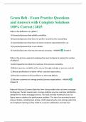 Green Belt - Exam Practice Questions and Answers with Complete Solutions 100&percnt; Correct &vert; 2025