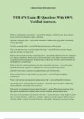 NUR 676 Exam III Questions With 100&percnt; Verified Answers&period;