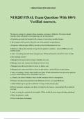 NUR205 FINAL Exam Questions With 100&percnt; Verified Answers&period;