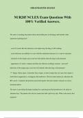 NUR205 NCLEX Exam Questions With 100&percnt; Verified Answers&period;