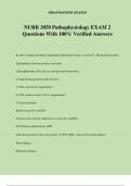 NURB 3050 Pathophysiology EXAM 2 Questions With 100&percnt; Verified Answers