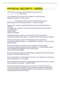 PHYSICAL SECURITY-- &lpar;SPED&rpar; &vert; 105 Questions with 100&percnt; Correct Answers