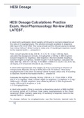 HESI Dosage Calculations Practice Exam, Hesi Pharmacology Review 2022 LATEST.