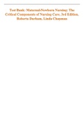 Test Bank For Maternal-Newborn Nursing&colon; The Critical Components of Nursing Care 3rd Edition By Roberta Durham & Linda Chapman