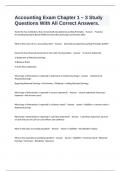 Accounting Exam Chapter 1 &ndash; 3 Study Questions With All Correct Answers&period;