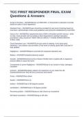 TCC FIRST RESPONDER FINAL EXAM &Tab; Questions & Answers
