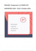 RSK4801 Assignment 4 &lpar;COMPLETE ANSWERS&rpar; 2024 - DUE 4 October 2024