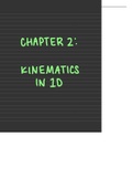 Class notes Chapter 2 kinematics (PHYS113)  Physics, ISBN: 9781118486894