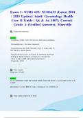 Exam 1&colon; NURS 623&sol; NURS623 &lpar;Latest 2024&sol; 2025 Update&rpar; Adult&sol; Gerontology Health Care II Guide &vert; Qs & As&vert; 100&percnt; Correct&vert; Grade A &lpar;Verified Answers&rpar;- Maryville