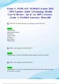 Exam 3&colon; NURS 623&sol; NURS623 &lpar;Latest 2024&sol; 2025 Update&rpar; Adult&sol; Gerontology Health Care II Review &vert; Qs & As&vert; 100&percnt; Correct&vert; Grade A &lpar;Verified Answers&rpar;- Maryville