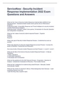 ServiceNow - Security Incident Response Implementation 2022 Exam  Questions and Answers