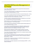 USAFRICOM Records Management &lpar;&period;5 hr&rpar; Pretest &vert; with COMPLETE SOLUTION