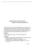 NURS 3150 Week 5 Assignment, Analysis of Quantitative and Qualittive Data