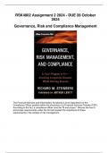 RSK4802 Assignment 2 &lpar;COMPLETE ANSWERS&rpar; 2 2024 - DUE 28 October 2024 &semi; 100&percnt; TRUSTED Complete&comma; trusted solutions and explanations&period; 