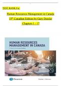 Test Bank For Human Resources Management in Canada&comma; 15th Edition by Gary Dessler&comma; All Chapters 1 to 17 complete Verified editon