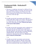 Fundamental Skills - Medication&sol;IV Calculations  Download for an A
