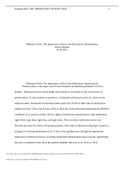NUR 305 Milestone Three The Importance of Bar Code Medication Administration