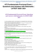ATI Fundamentals Proctored Exam  Questions and Answers with Rationales  LATEST 2020-2021