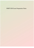 HMPYC80 Exam Preparation Notes
