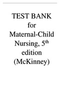 TEST BANK for Maternal-Child Nursing, 5th ed (McKinney)
