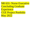 NR 631- Nurse Executive Concluding Graduate Experience CGE Project Portfolio May 2022.