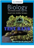 TEST BANK for Biology: The Dynamic Science 5th Edition Russell & McMillan. All Chapters 1-56 in 1243 Pages