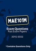 MAE201M (Exam Questions and Tut201 Letters)