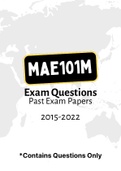 MAE201M - Exam Questions PACK (2015-2022) 