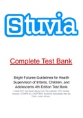 Bright Futures Guidelines for Health Supervision of Infants&comma; Children&comma; and Adolescents 4th Edition Test Bank