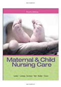 Maternal & Child Nursing Care 4th edition by London, Ludwig, Ball, Bindler, Cowen Test Bank