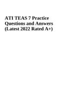 ATI TEAS 7 Practice Questions and Answers (Latest 2022 Rated A+)