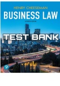 Business Law 11th Edition by Cheeseman. All Chapters 1-54. 1194 Pages. TEST BANK .