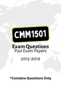 CMM1501  - Exam Revision Questions (2015-2019)