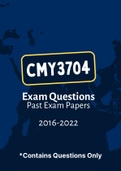 CMY3704  - Exam Questions PACK (2016-2022)