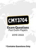 CMY3704  - Exam Questions PACK (2016-2022) 