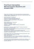 Final Exam Intermediate Macroeconomics Questions and Answers 2022 