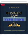 Test Bank for Business Law: Text and Cases, 15th Edition, Kenneth W. Clarkson, Roger LeRoy Miller. All Chapter 1-51. 750 Pages