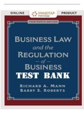 Test Bank For Business Law and the Regulation of Business &vert; 13th Edition &vert; Richard A&period; Mann &vert; Barry S&period; Roberts&period; All Chapter 1-50&period; 741 Pages