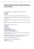 Abdominal Examination 2022 Questions and Answers